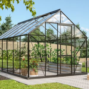 Vitavia Merkur lasikasvihuone ja sokkeli, musta